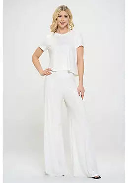 Stretch Crepe Wide Leg Pant