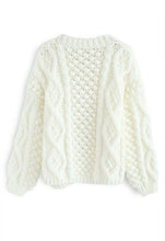 Load image into Gallery viewer, Cable cardigan white

