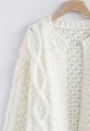Load image into Gallery viewer, Cable cardigan white
