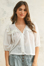 Load image into Gallery viewer, Feminine White Lace Top

