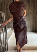 Load image into Gallery viewer, Leather Knot Wrap Skirt

