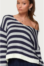 Load image into Gallery viewer, Striped Scoop Neck Sweater
