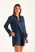Load image into Gallery viewer, Linen tie front button up
