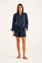 Load image into Gallery viewer, Linen tie front button up
