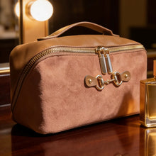 Load image into Gallery viewer, Leather Equestrian Makeup Bag

