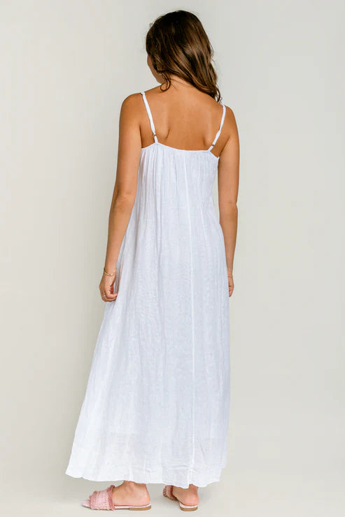Adjustable Strap Linen Maxi