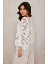 Load image into Gallery viewer, Crochet Long Sleeve Top - White
