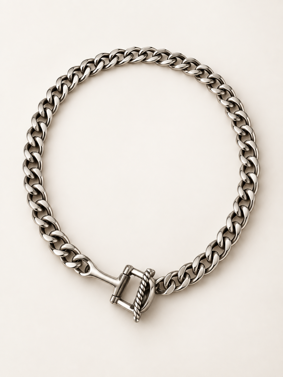 Chunky Silver Curb Chain Necklace