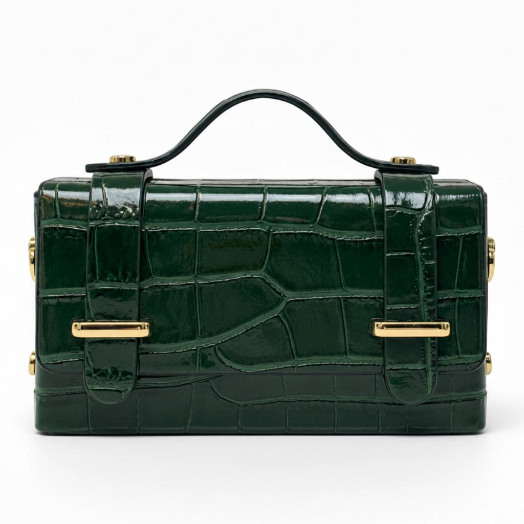 Leather Handbag with Crocco