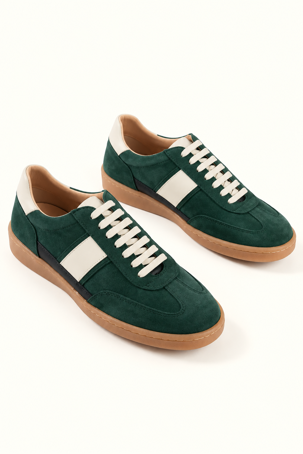 Marian Green – Lace-Up Leather Sneakers