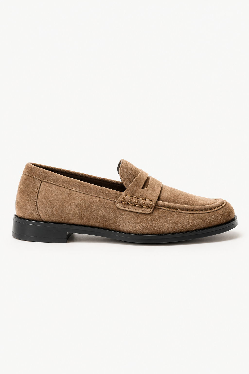 Emilia Taupe – Soft Leather Loafer Flats