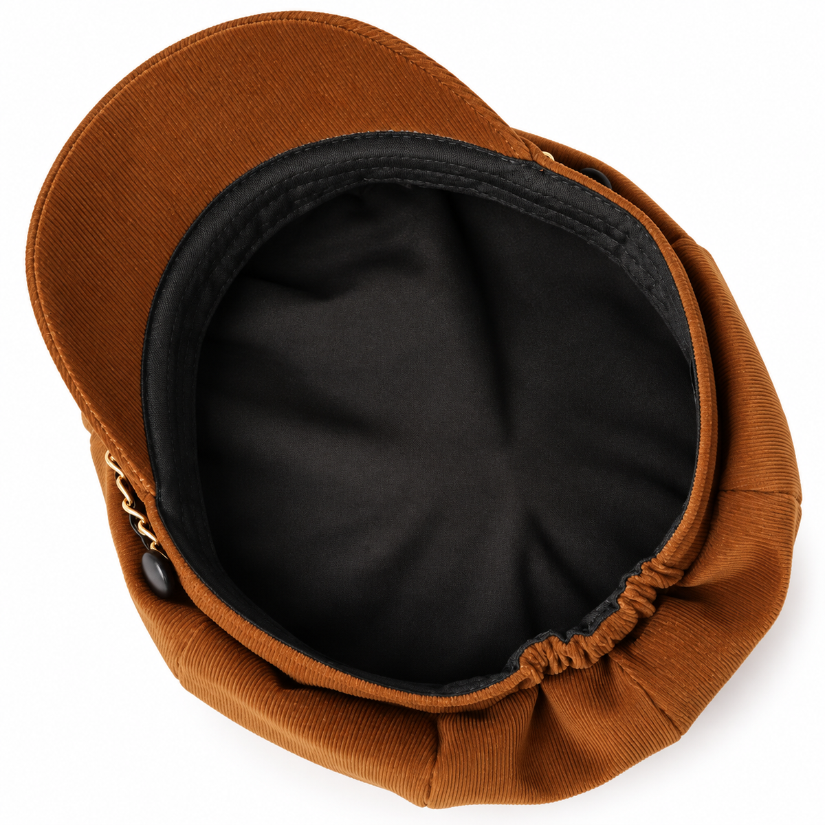 Stylish Newsboy Cap Cabbie Hat with Leather Chain