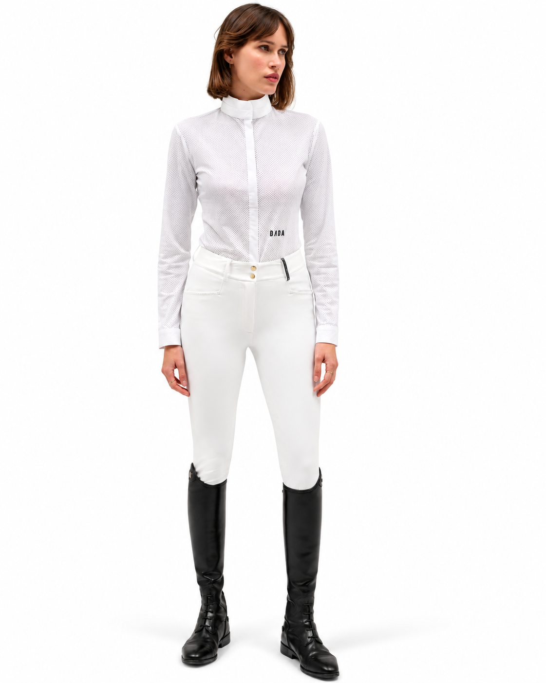 Long-Sleeve Equestrian Competition Polo Shirt