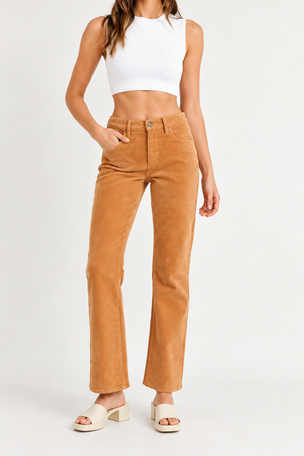 Slim Bootcut Corduroy Pants
