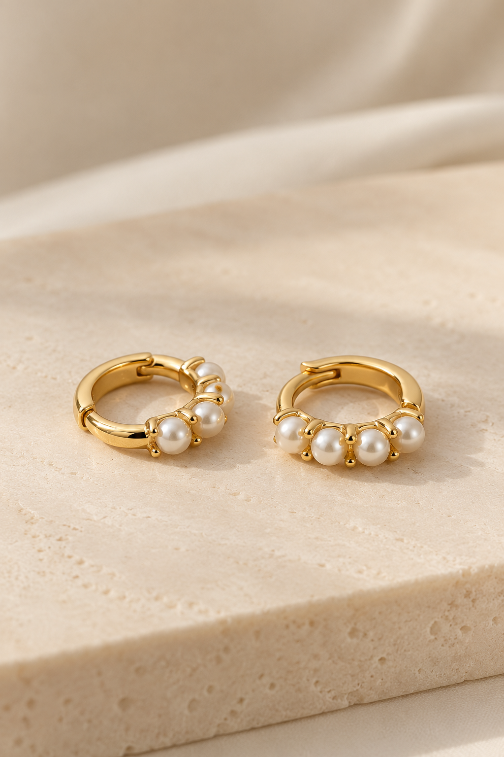 Mini Pearl Hoops