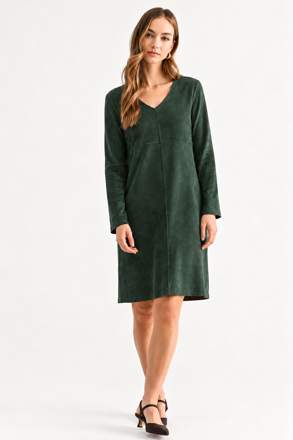 Aurora Suede V Neck with NO Pockets