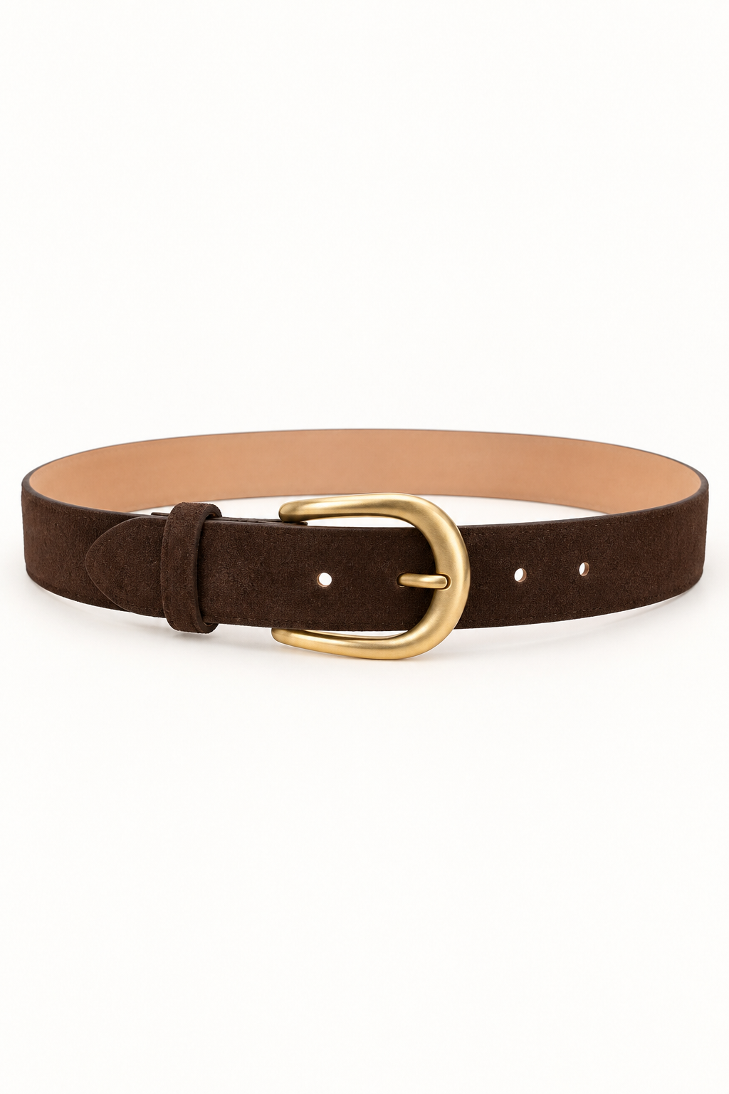 Suede Belt with Gold Buckle