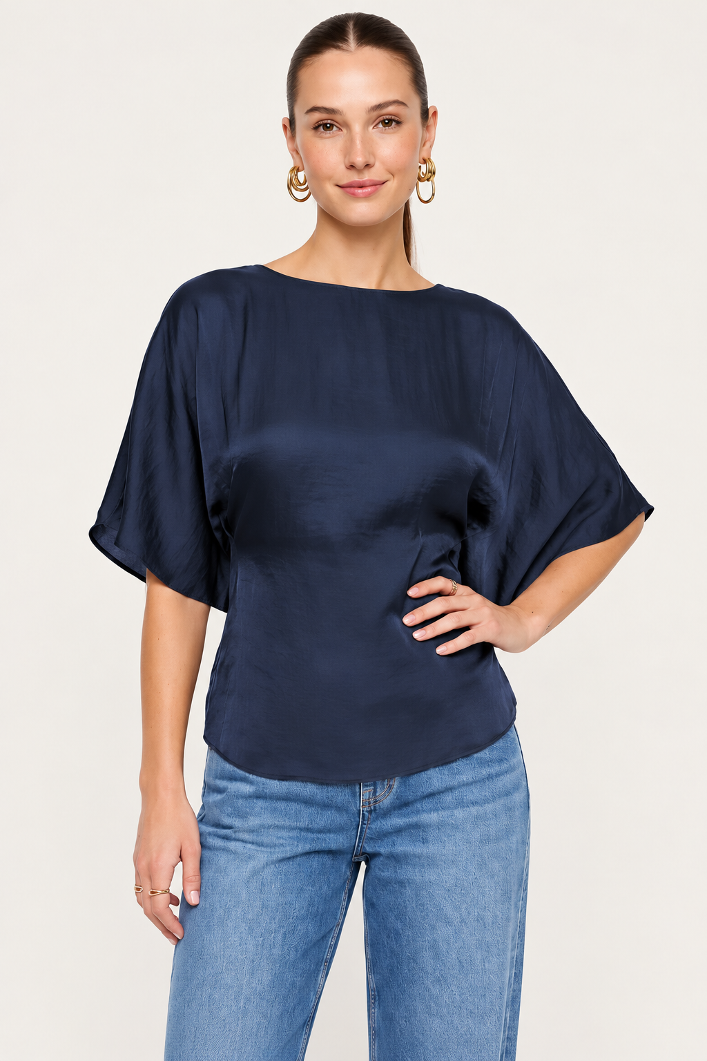 Back Tie Silky Blouse
