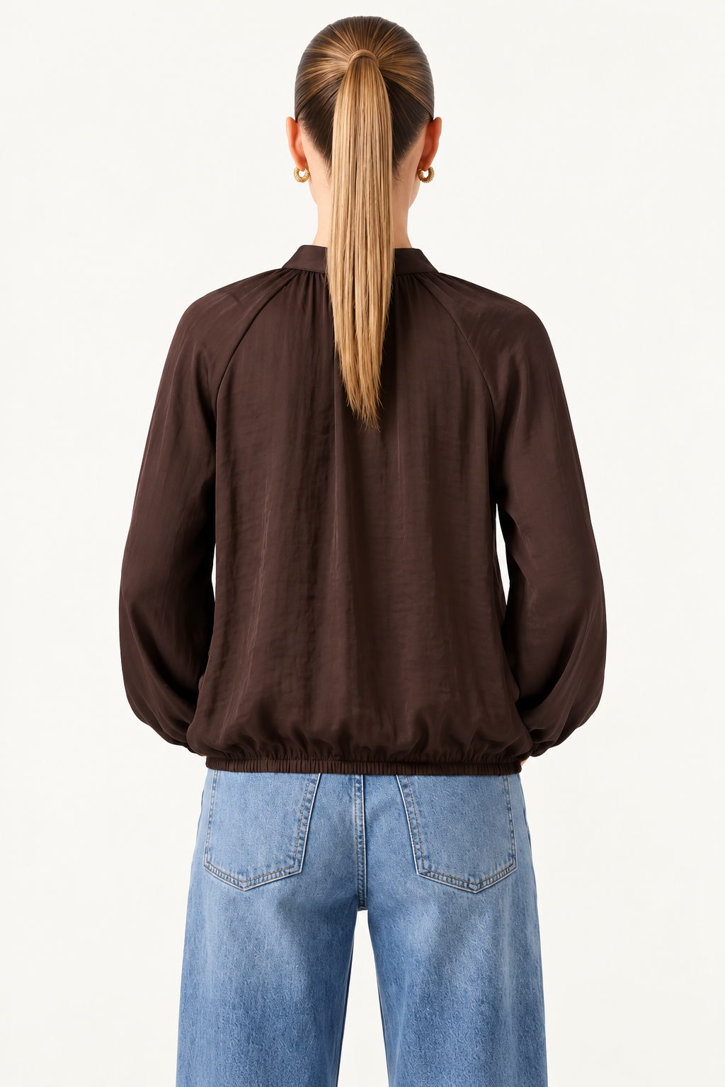 Billowy Tie Neck Blouse