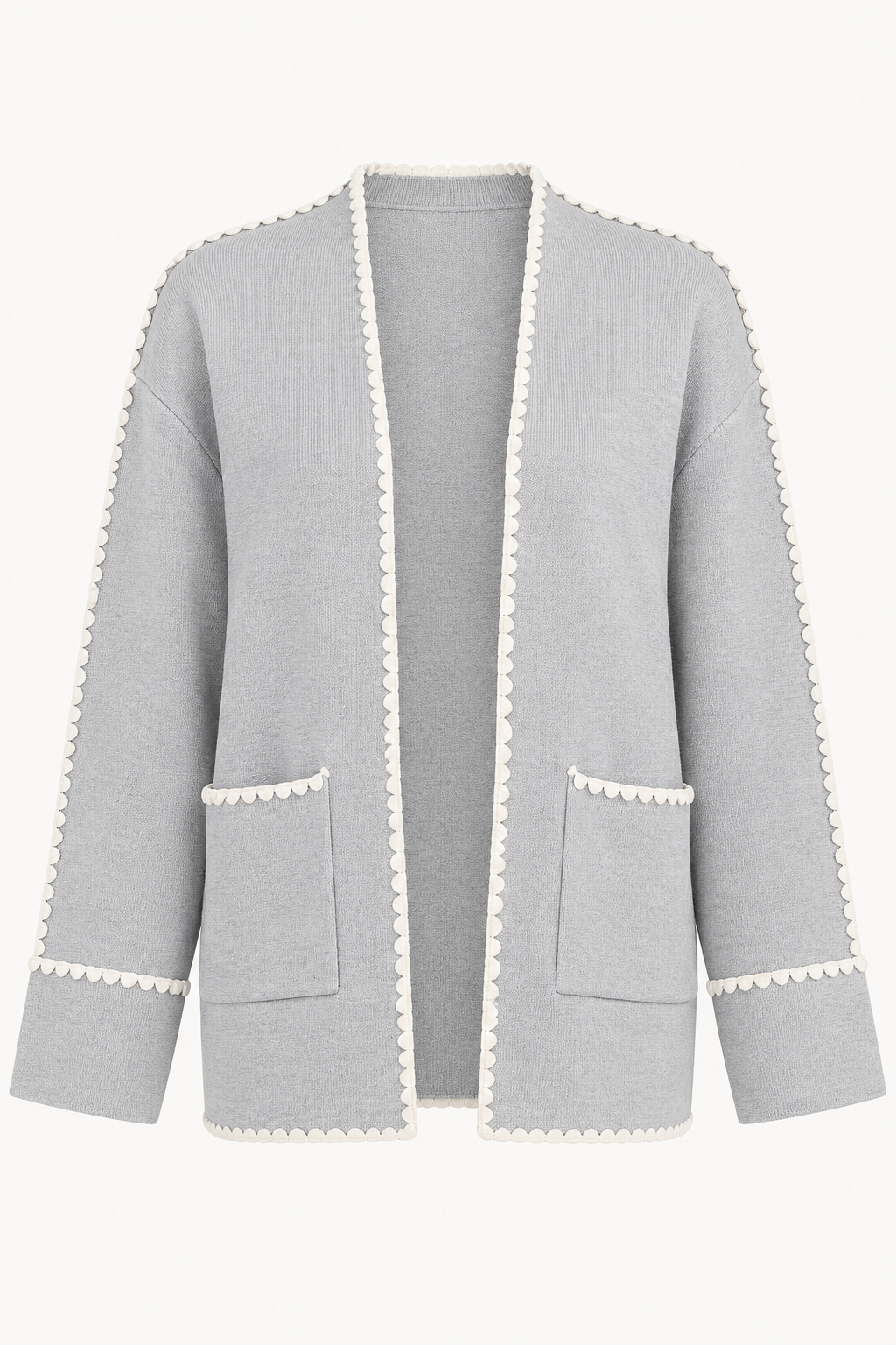 Embroidered Cardigan with Pockets