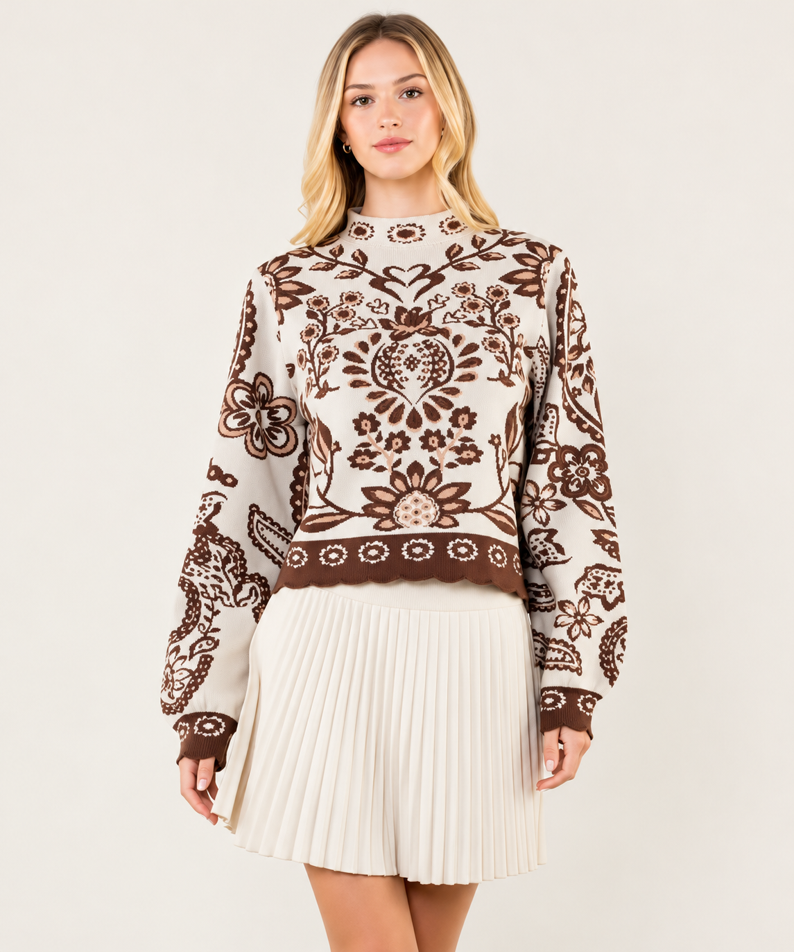 Patterned Knitted Sweater